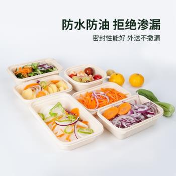 一次性餐盒環保可降解玉米淀粉飯盒長方形快餐盒外賣打包盒湯碗