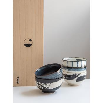 日本進口美濃燒陶瓷飯碗家用日式古樸厚重粗陶米飯碗湯碗禮盒套裝