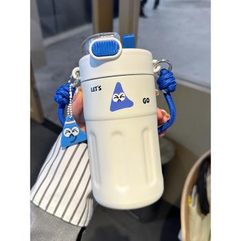 水杯保溫杯女生高顏值2024新款316不銹鋼手提咖啡杯吸管保冷杯子