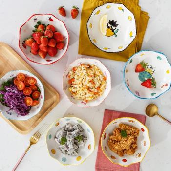 hellokitty日式卡通花型碗陶瓷個性創意餐具碗可愛少女心沙拉碗