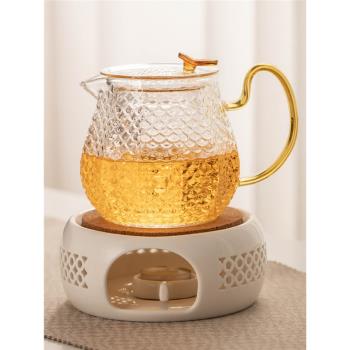 耐熱玻璃花茶壺帶過濾家用客廳煮茶器高檔茶具套裝水果茶喝茶茶杯
