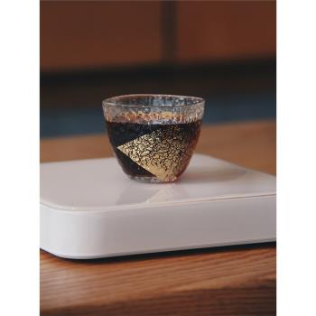 金箔小杯 手沖咖啡杯輕奢高顏值 玻璃小號迷你日式復古透明高階