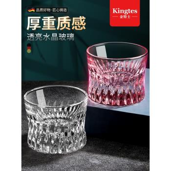 威士忌杯高顏值洋酒杯高階感白蘭地杯加厚水晶玻璃烈酒杯家用水杯