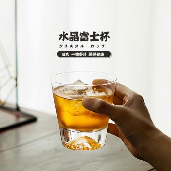 櫻花閣 富士山玻璃杯 水晶威士忌洋酒杯雞尾酒杯透明冷飲果汁水杯