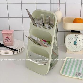 Yoona Home筷子收納盒家用臺面多功能廚房餐具勺子置物架瀝水架