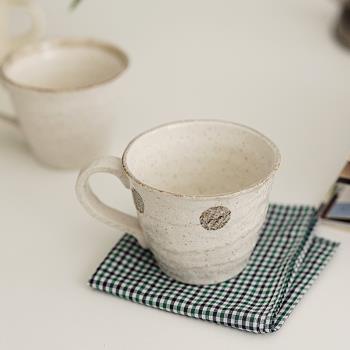 粗瓷波點咖啡杯 茶杯●日本進口馬克杯 美濃釉下彩磨砂創意陶瓷訂