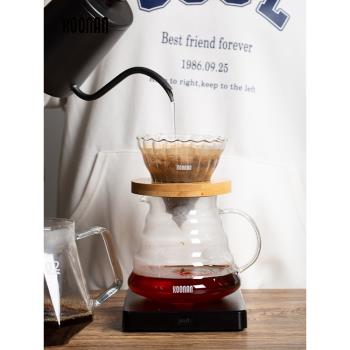 手沖咖啡壺套裝 V60玻璃濾杯 分享壺美式冷萃杯滴漏式咖啡過濾器