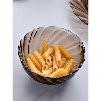 多萊斯家用耐高溫玻璃碗微波爐專用耐熱兒童茶色飯碗高顏值米飯碗