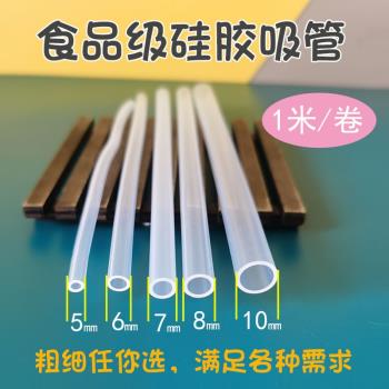 2米嬰兒奶瓶吸管配件通用標口寬口替換矽膠軟管吸管超長懶人喝水