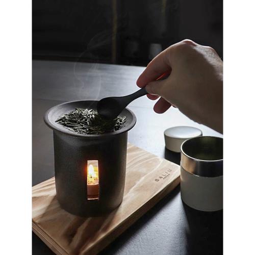 日本Saliu職人手作烤茶香爐茶道室內香薰燭臺裝飾道具質感禮物