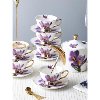 雅思婷•骨瓷咖啡杯蝶禮盒套裝小奢華茶壺茶杯歐式精致下午茶茶具