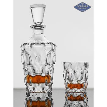 新品捷克水晶玻璃威士忌酒具套裝進口桑巴系列家用透明酒杯酒樽