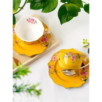 輕奢復古小眾咖啡杯精致伴手禮歐式高級感下午茶陶瓷杯子禮盒套裝