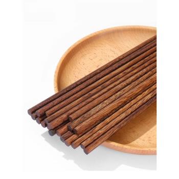 雞翅木筷子家用家庭裝10雙套裝筷箸木質實木筷中式木筷子家用筷子