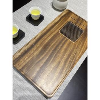 南美胡桃木幹濕兩用茶盤整木家用簡約茶具排儲水茶盤壺承茶托盤