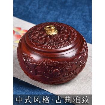 小葉紫檀茶葉罐紅木雕刻木制中式家用茶葉盒木質精品高檔實木茶罐
