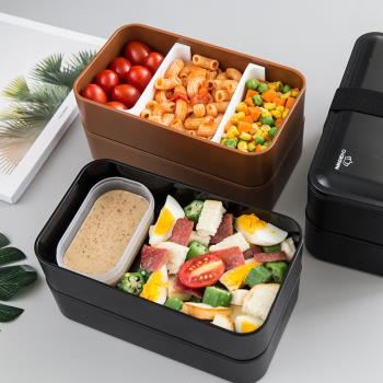科羅恩簡約雙層便當盒微波爐分格飯盒商務上班健身便攜沙拉午餐盒