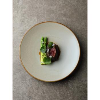 極簡法式牛排擺盤圓形西餐盤家用簡約創意餐廳主菜高級感意面平盤