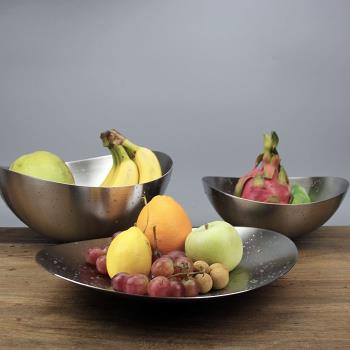 高端果蔬盤子304不銹鋼果盤客廳家用干果盤零食盤創意現代ins風