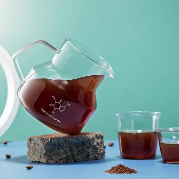 壹例 手沖咖啡分享壺 茶飲料寬體寬口壺帶手柄耐熱玻璃材質 家用