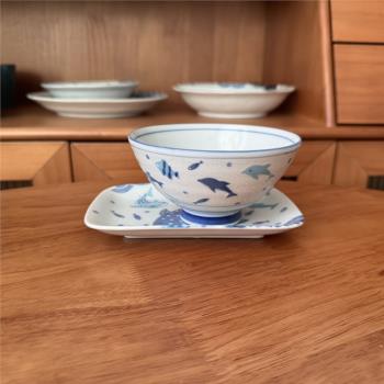 日本進口 美濃燒陶瓷盤子單個 飯碗 麵碗 湯盤 兒童可愛餐具套裝