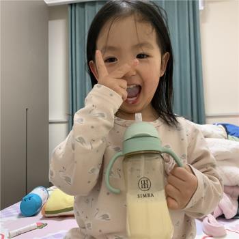 中國臺灣小獅王辛巴吸管杯新款防噴漏寶寶學飲杯PPSU兒童嬰兒水杯