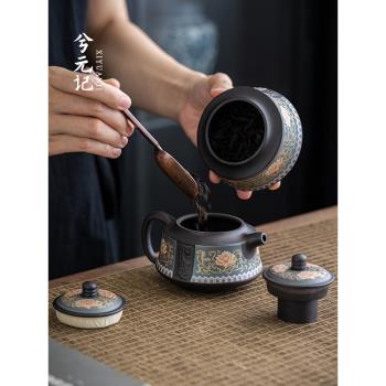 紫砂功夫茶具套裝輕奢高檔家用泡茶壺茶杯蓋碗辦公室會客2024新款