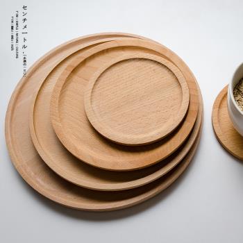 厘米圓形水杯面包實木托盤