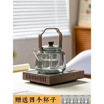蒸煮茶壺電陶爐家用高階加厚玻璃耐高溫燒水壺白茶花茶小型煮茶爐