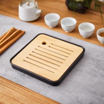 日式小茶盤兩人用家用託盤茶托簡約茶臺旅行功夫茶具廚房置物盤