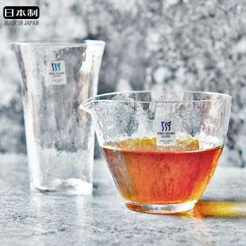 日本進口東洋佐佐木公道杯手工錘目紋茶海功夫茶具分茶器玻璃公杯