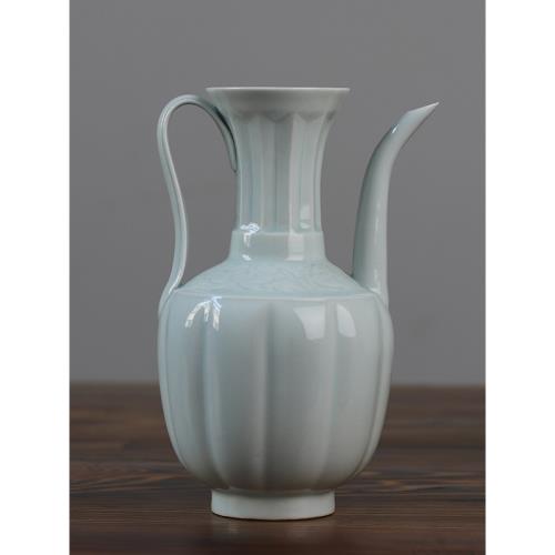 宋湖田影青手執壺茶酒壺宋代點茶茶百戲湯瓶提點斗茶比賽橋峰陶瓷|茶壺