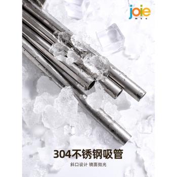 joie不銹鋼粗吸管環保重復使用波霸珍珠奶茶金屬飲管家用加大直管