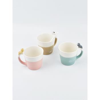 陶瓷杯子咖啡杯家用日系卡通貓咪情侶水杯早餐杯高顏值馬克杯可愛