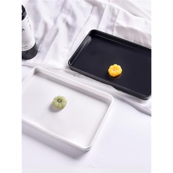 日式水杯托盤長方形蛋糕面包盤茶盤早餐盤日式菜盤家用創意ins盤