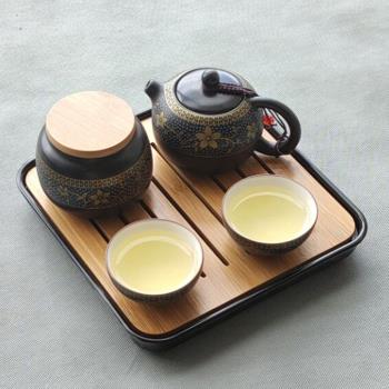 旅行茶具一壺二杯便攜包功夫小套裝日式兩人酒店客房泡茶壺茶杯子
