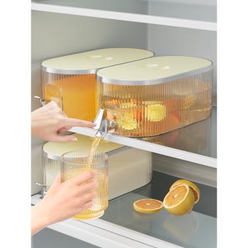 奶油風冰箱冷水壺帶龍頭家用涼水壺可樂飲料桶冷泡壺檸檬水果茶桶