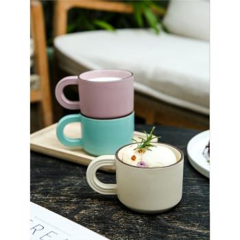 ins風復古咖啡杯陶瓷設計感小眾美式手沖咖啡馬克杯大容量沖泡杯