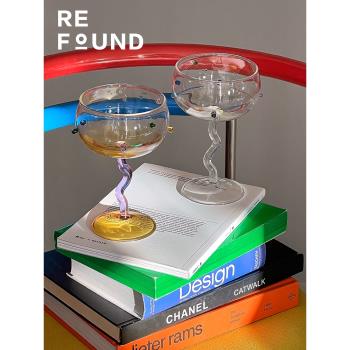 ReFound原創專利款彩色糖豆玻璃高腳杯創意雞尾酒杯冰激凌甜品杯