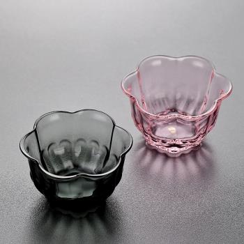 世器 櫻花玻璃茶杯品茗杯耐熱玻璃日式主人杯女士功夫茶具玻璃杯