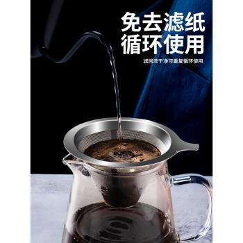 咖啡漏斗咖啡濾網濾杯手沖咖啡器具套裝免濾紙超細加密咖啡過濾器