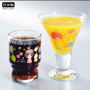 Aderia玻璃杯mizutama日本石塚硝子進口可愛卡通插畫高腳兒童水杯