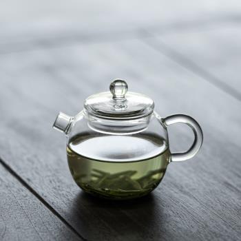 草木祠 耐熱玻璃壺小泡茶壺 煮茶壺家用花茶壺加厚過濾功夫茶具
