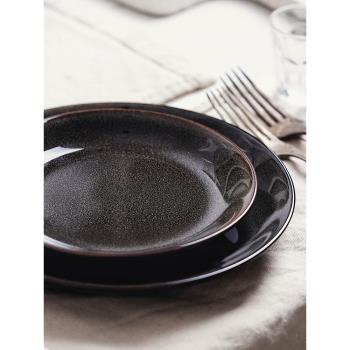 陶瓷沙拉盤圓形淺盤北歐平盤酒店餐廳西餐牛排盤早餐盤家用菜盤子