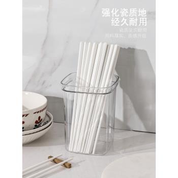 陶瓷筷子酒店高檔家用食品級純白高顏值中式防滑防霉抗菌耐高溫筷