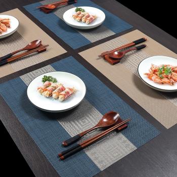 新中式餐墊隔熱餐桌墊子防水防燙高級感家用桌面餐盤墊碗墊西餐墊