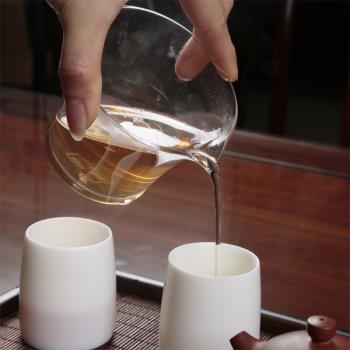 聞品玻璃公道杯優質PC材料薄透耐熱分茶杯器家用小巧容量茶具茶海