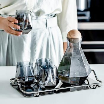 玻璃涼水壺水杯北歐ins風果汁壺涼水瓶大家用冷水壺客廳水具套裝