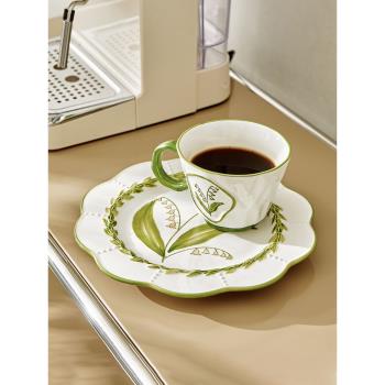 DCASA 高級感法式陶瓷馬克杯 家用高顏值下午茶咖啡杯碟套裝禮盒