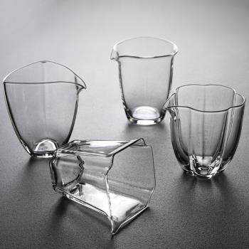 舊望格耐高溫透明玻璃公道杯公杯耐熱茶海茶具分茶器茶漏套裝過濾